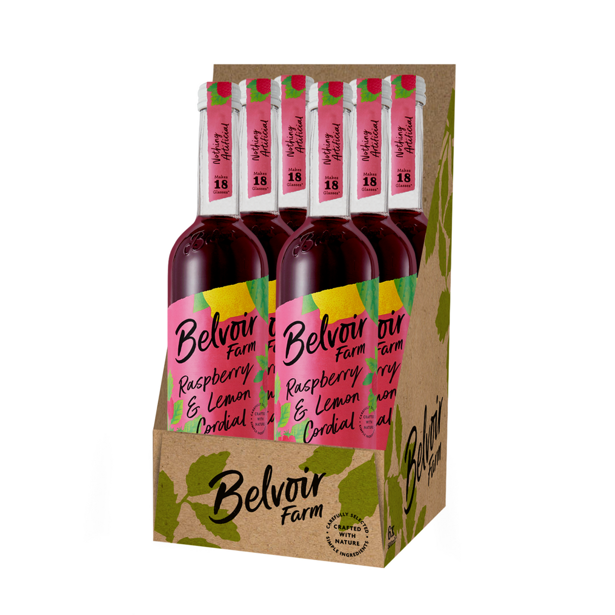 Jarabe Belvoir de frambuesa y amp; cordial de limón orgánico (6x 500ml)