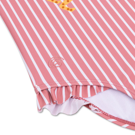 Negrita | traje de baño UV para niñas a rayas blancas y rojas