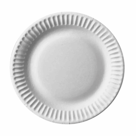 Platos Papstar redondos cartón blanco 15cm (100 piezas)