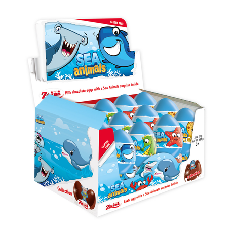 Huevo de chocolate Zaini animales marinos (24x20gr)