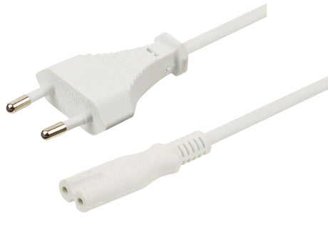 Cable de alimentación Euro a IEC320-C7 de 3 metros - blanco