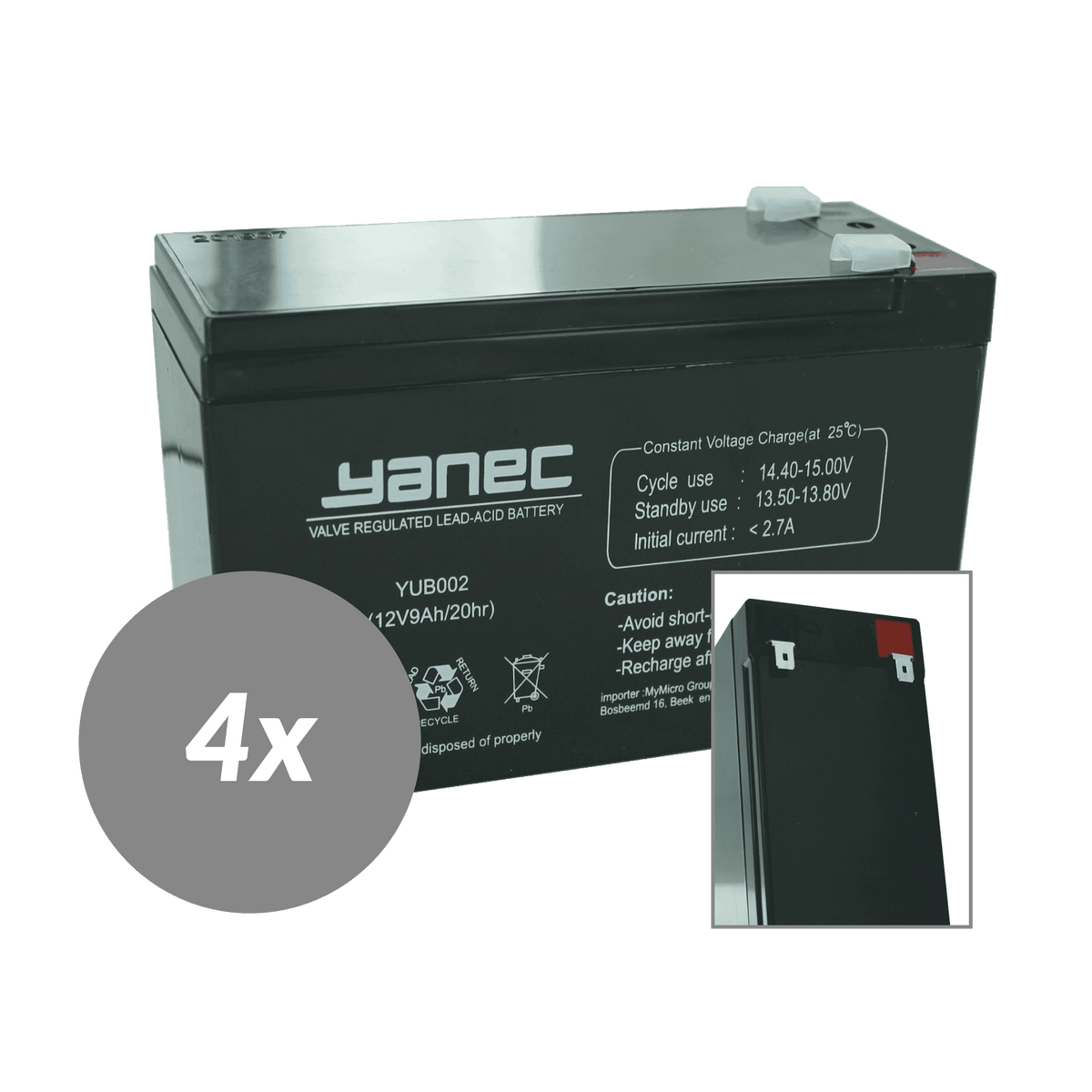 Kit recambio bateria ups yanec rbc24 (sin cables)
