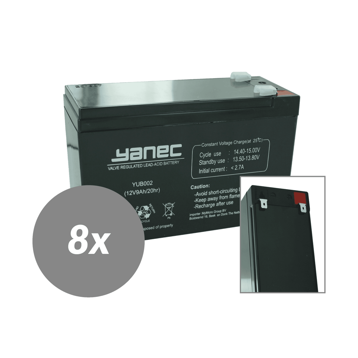 Kit de repuesto de batería para ups Yanec rbc120 (sin cables)