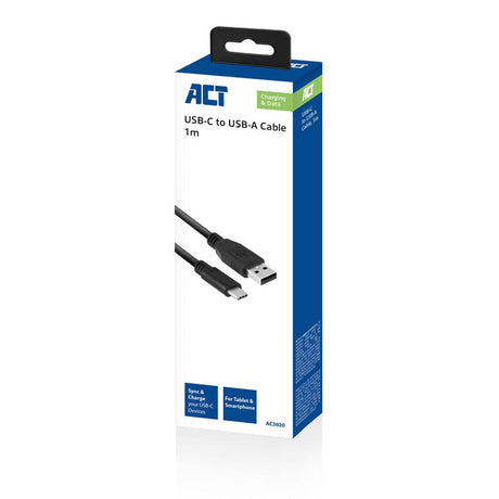 Cable de carga y datos Act USB 3.2 gen1 a macho - c macho 1 metro