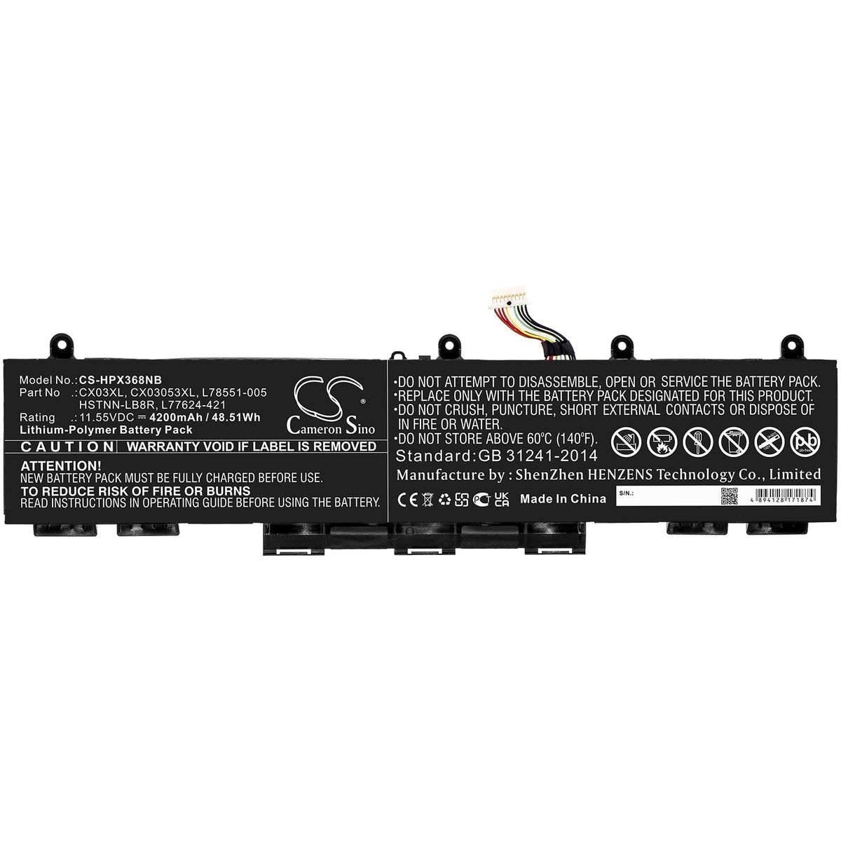 Batería del ordenador portátil 4200mah