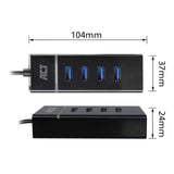 ACT Conectividad USB-C HUB 3.2 con 4 puertos USB-A