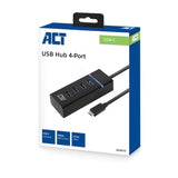 ACT Conectividad USB-C HUB 3.2 con 4 puertos USB-A