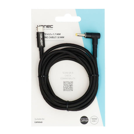 Cable de carga Yanec USB-C a 4,0 x 1,7 mm de 1,8 m