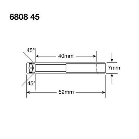 Rodamientos enduro 6808 llb bo 45 - abec 5 - óxido negro (contacto angular) - 40x52x7 (45°)