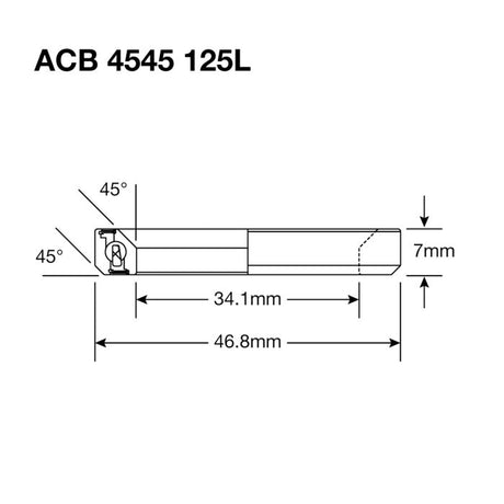 Rodamientos enduro acb 4545 125l ss - 440c inoxidable (contacto angular) - 34,1x46,8x7 (45x45°)
