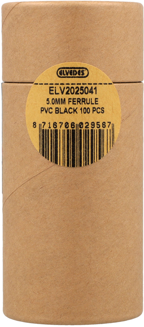 Elvedes tapas finales pvc 5,0mm 100 piezas negro