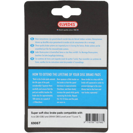 Bloques de freno de disco Elvedes Avid | 6906t | gris