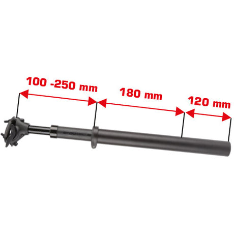Ergotec federsattelstütze sp-10.0 vario 550 tija de sillín suspendida sp-10.0 34.9mm