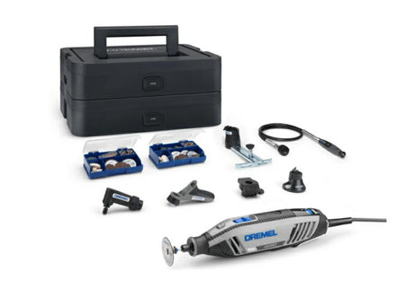 Multiherramienta Dremel 4250js | modelo 4250-6 128 edición platino | incluido 128 accesorios + ez speedclic + mango de detalle + cortador de líneas y círculos - f0134250js