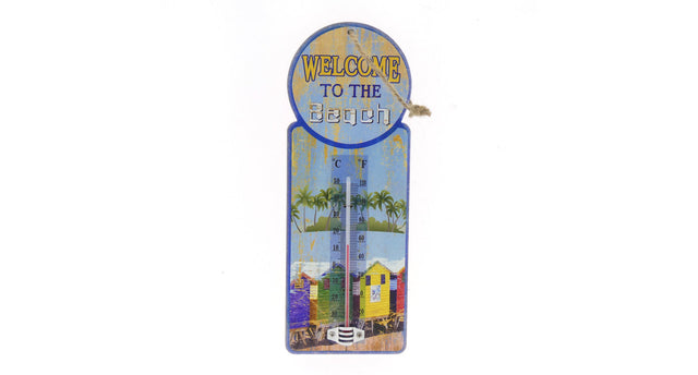 Thermometer mdf welcome 27x10cm