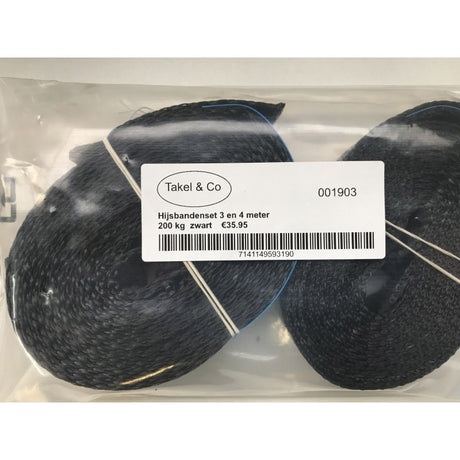 Correas de elevación tael co 3m y 4m (200kg) negras