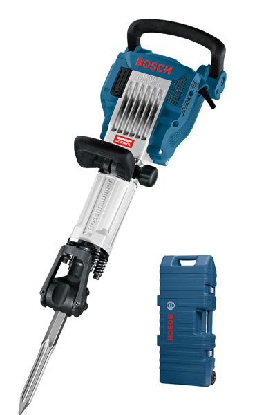 Martillo demoledor Bosch gsh 16-28 (asa de transporte, paño de máquina, cincel puntiagudo de 400 mm, carro, tubo de engrase)