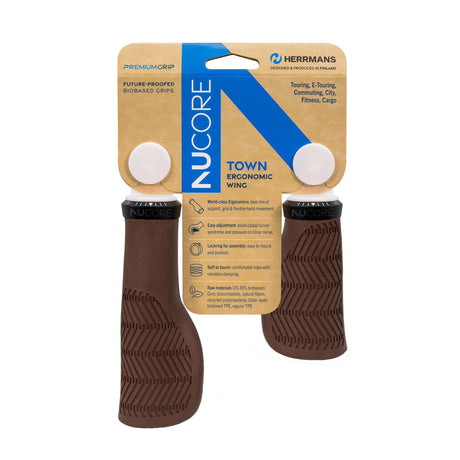 Herrmans juego de manillas nucore town wave 90 130mm marrón