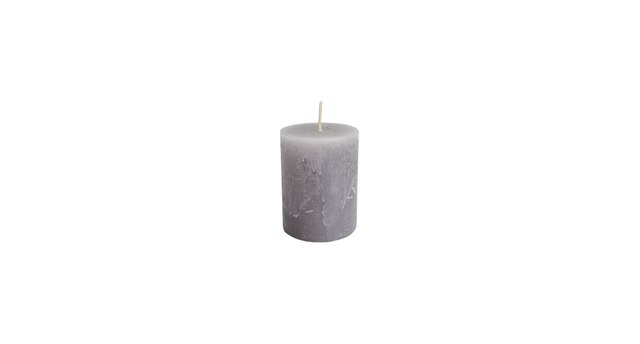 Kaars rustiek 80 60mm silbergrau