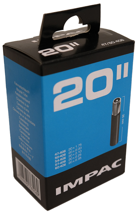 Tubo interno Impac (por Schwalbe) AV20 20X1.75 ETRO 40 60-406 Valiel: Válvula Auto Schrader 35 mm