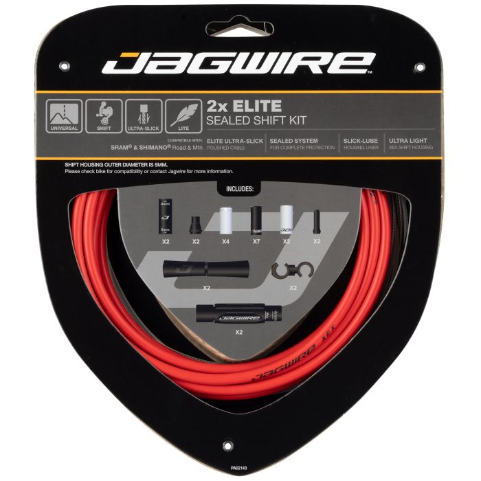 Jagwire 2x kit de cambio sellado elite - rojo