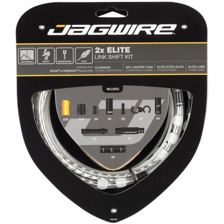 Jagwire 2x kit de cambio elite link - plateado