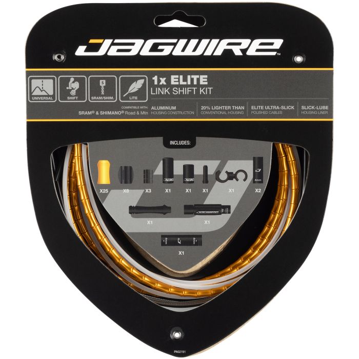 Jagwire 1x kit de cambio elite link - dorado