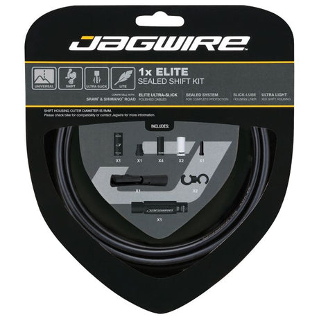 Jagwire 1x kit de cambio sellado elite - negro sigiloso
