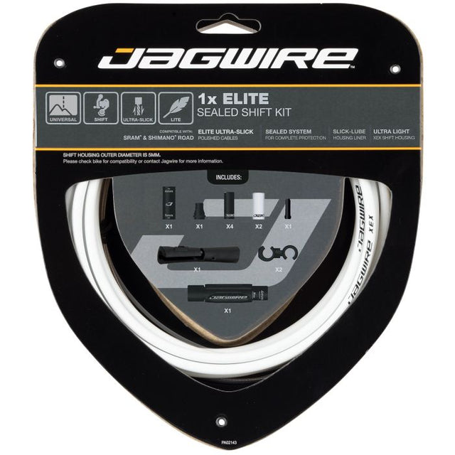 Jagwire 1x kit de cambio sellado elite - blanco