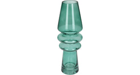 Vase glass green 7x7x25cm