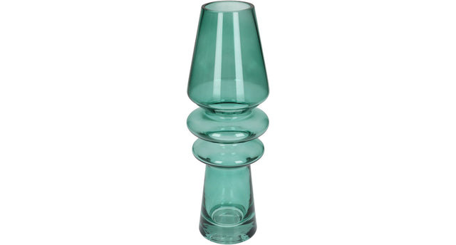 Vase glass green 7x7x25cm