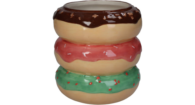Planter donut fine earthenware multi 14x14x14.5cm