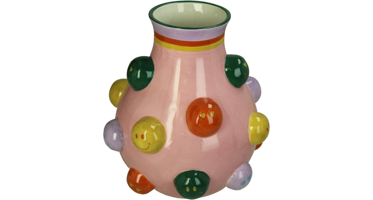 Vase smiley dolomite multi 27x27x31cm