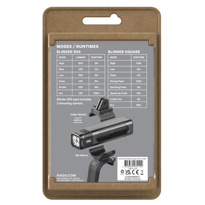 Knog blinder pro 900 blinder trasero - cuadrado