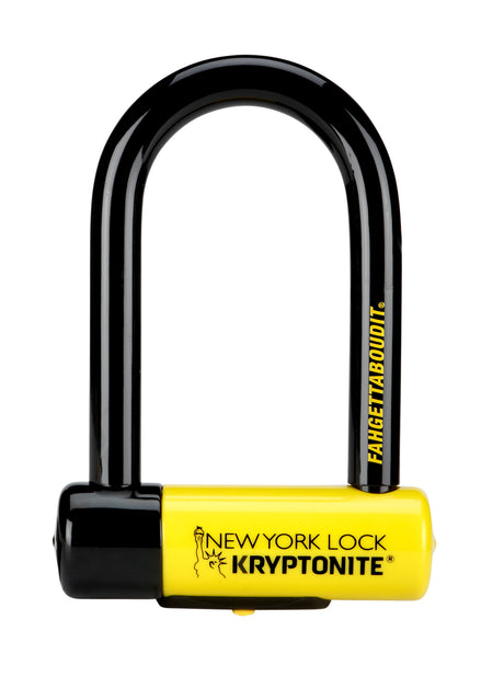 Kryptonite new york fahgettaboudit mini U-lock s cooter – art-4 – motocicleta, scooter, bicicletas eléctricas – 215,3 x 8,3 cm – amarillo