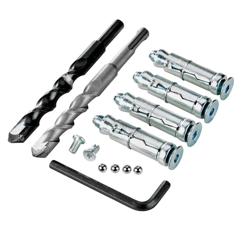 Anclaje de pared al suelo Kryptonite Evolution - punto de bloqueo permanente - anclaje de pared para motocicleta - soporte de acero - 14 mm - negro plateado