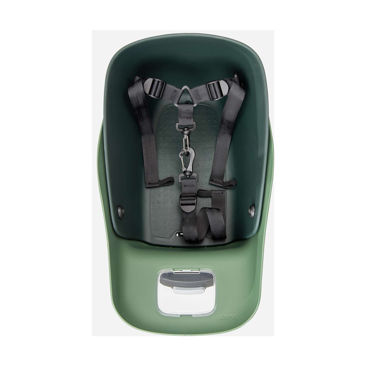 Kvisp cesta de bicicleta para perros con arnés s verde bosque