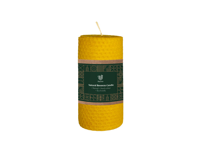 Vela de cera de abejas Kalina - vela de pilar - 13cm