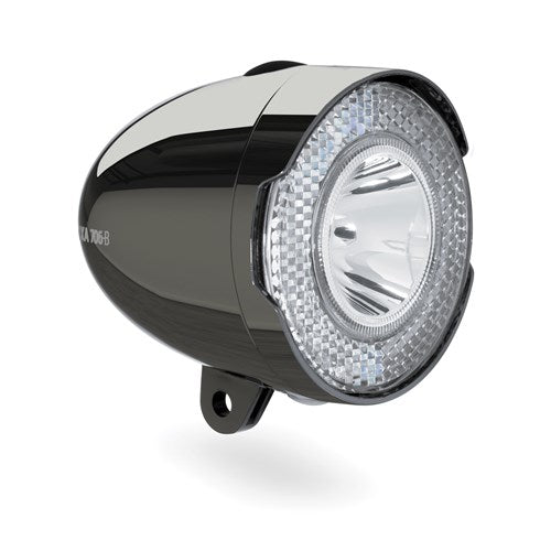 Faro delantero Axa 706 batería cromo oscuro