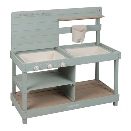 Pequeña cocina holandesa al aire libre - cocina de juguete de madera
