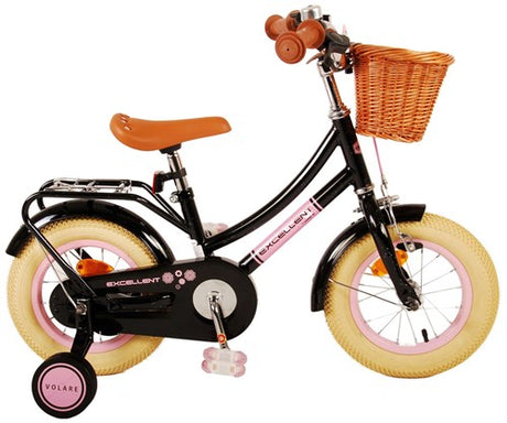 Excelente bicicleta para niños Volare - niñas - 12 pulgadas - negra
