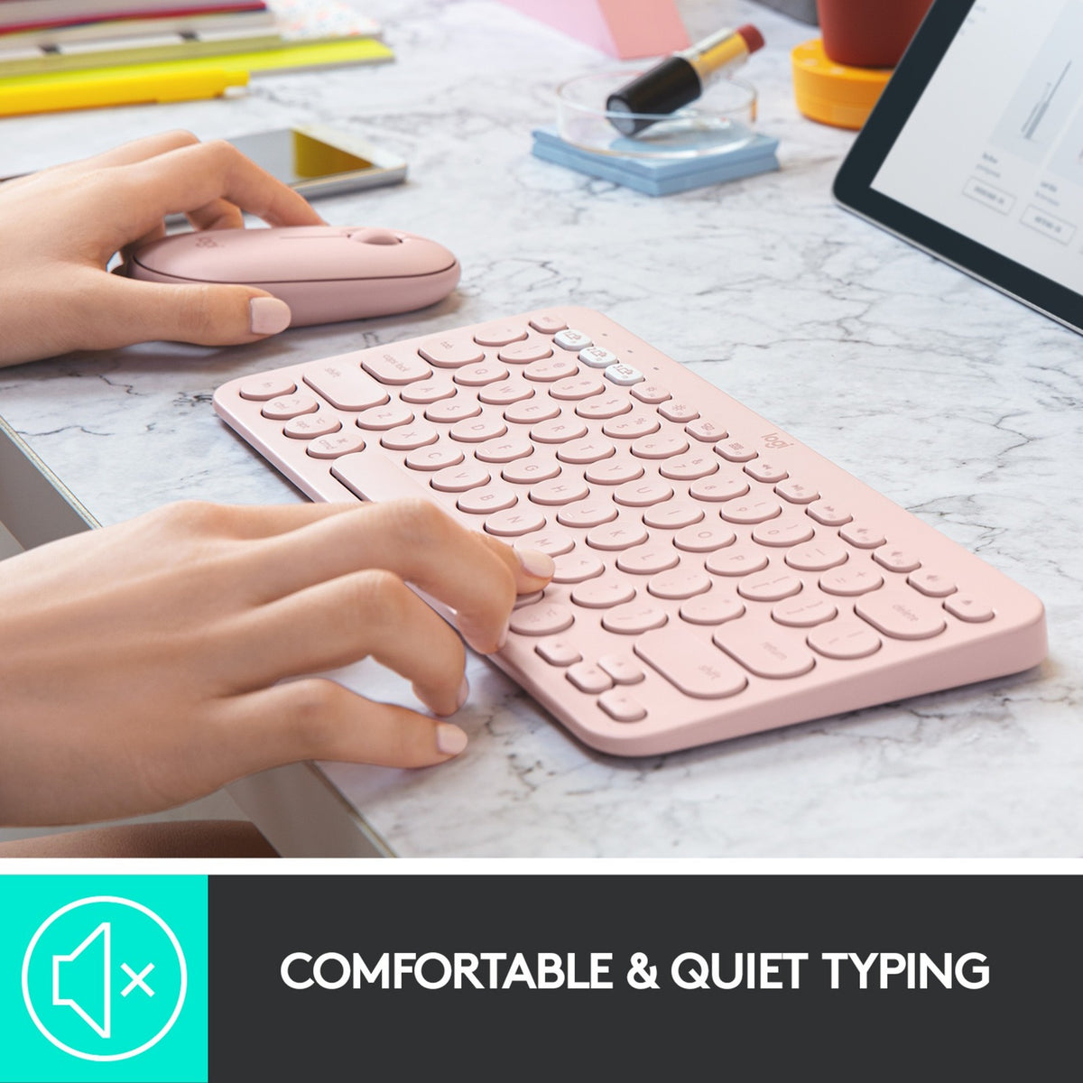 Logitech K380 para Mac Multi-Device Bluetooth Keyboard Roz