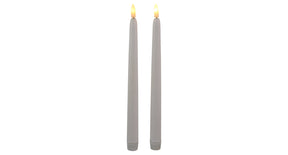 Set van 2 led dinerkaars 28cm wit met timer (excl. 2xaa)
