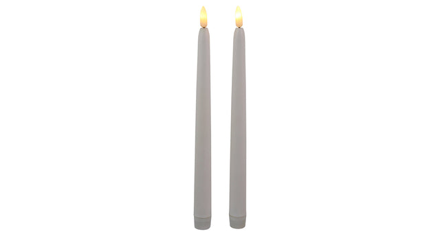 Set van 2 led dinerkaars 28cm wit met timer (excl. 2xaa)