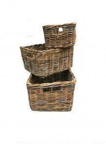 Canasta de transporte en V mimbre 40x30x20 Pit Brown