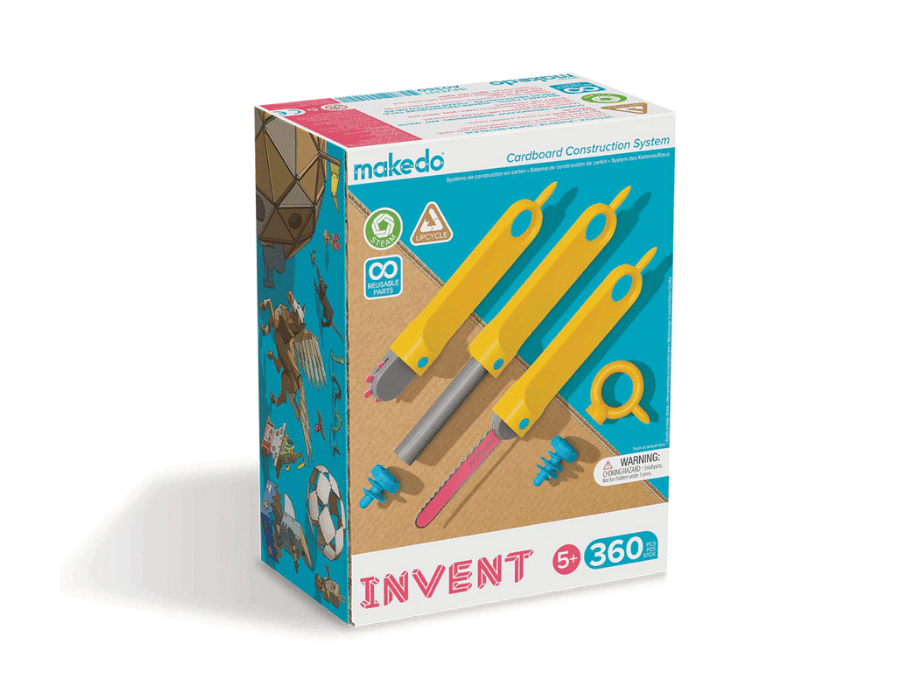 Construyendo Makedo con set de construcción de cartón - inventar