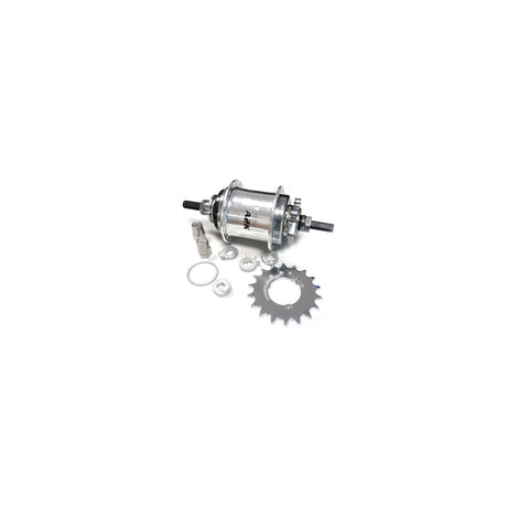 Juego de piezas de buje de cambio Sturmey Archer automático a2k dual. estación automática del cubo. disco 36l. plata