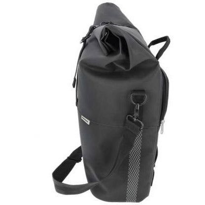 Newlooxs new looxs nyborg single - bolsa para bicicleta single - bandolera desmontable - compartimento para portátil de 13 pulgadas - poliéster impermeable - 17 litros - negro