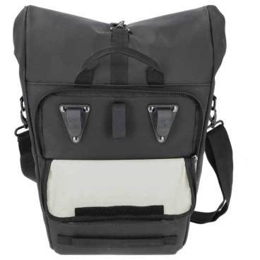 Newlooxs new looxs nyborg single - bolsa para bicicleta single - bandolera desmontable - compartimento para portátil de 13 pulgadas - poliéster impermeable - 17 litros - negro