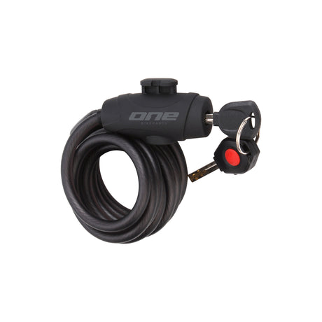 Un bloqueo de cable espiral 15120 15 mm de 120 cm de gris negro